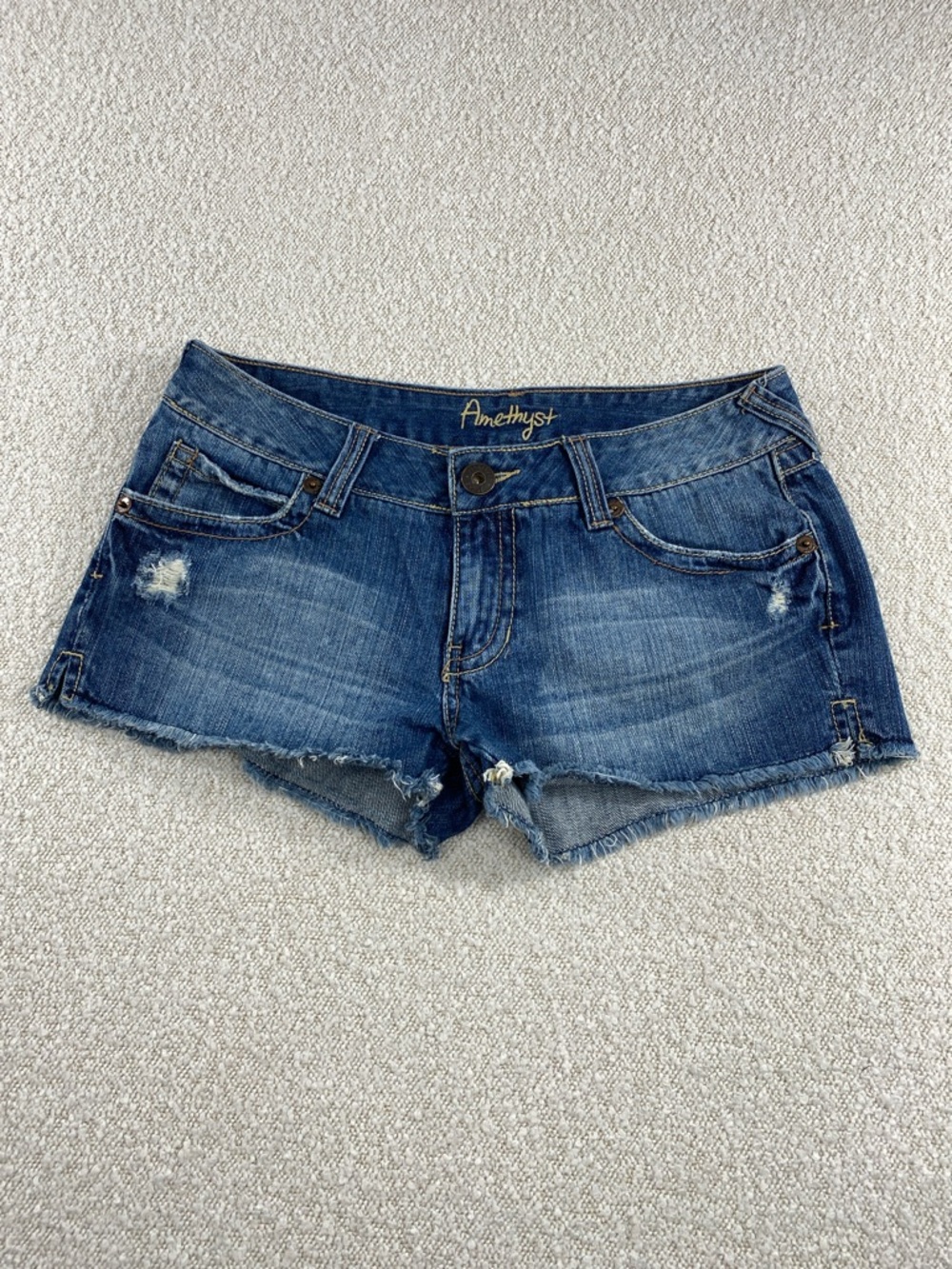 Amethyst Jeans Indigo Distressed Denim Cutoff Shorts